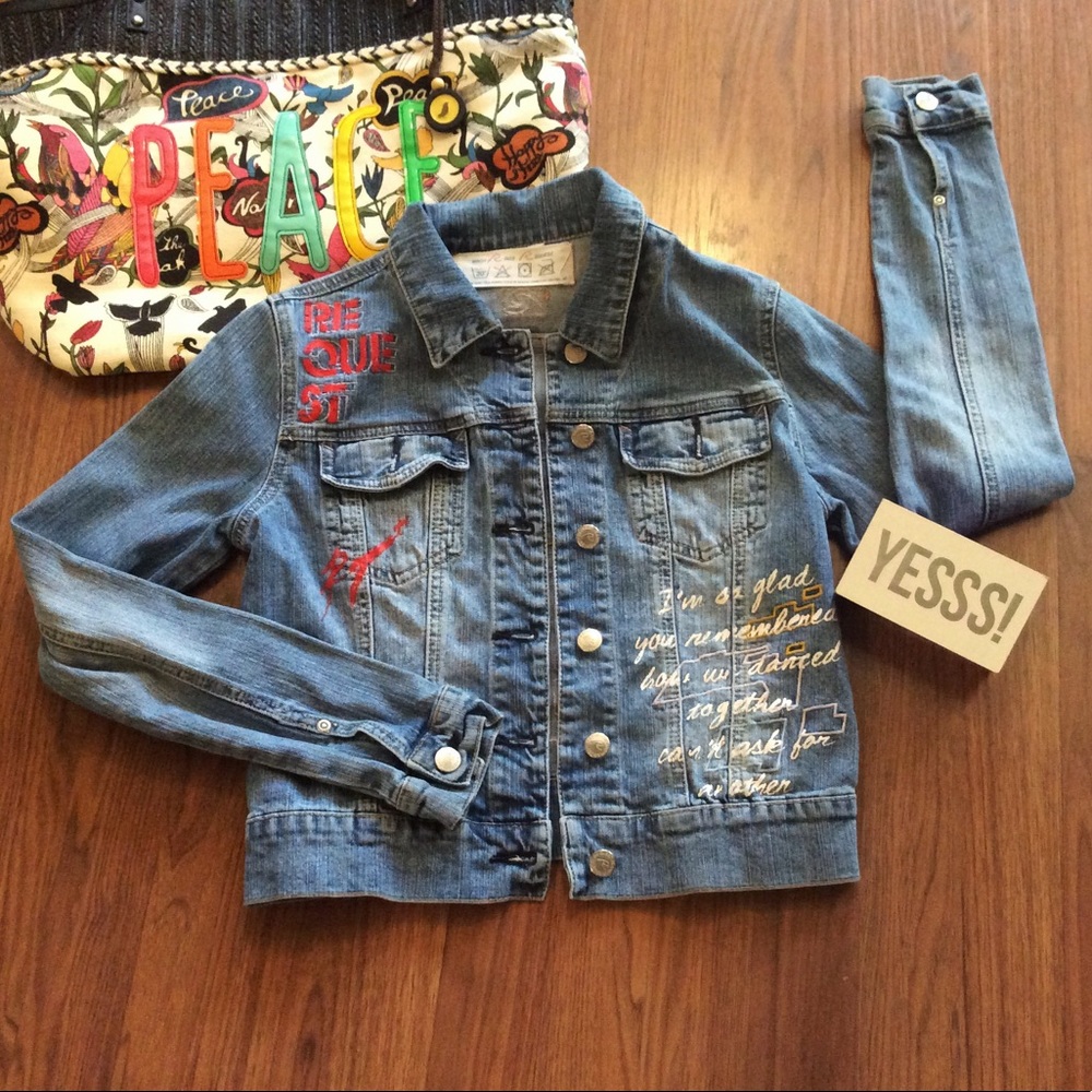 Embroidered denim jacket